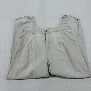 Nino Cerruti 36x30 Linen Blend Tan Dress pants Vintage 80's 90's Beach Vacation